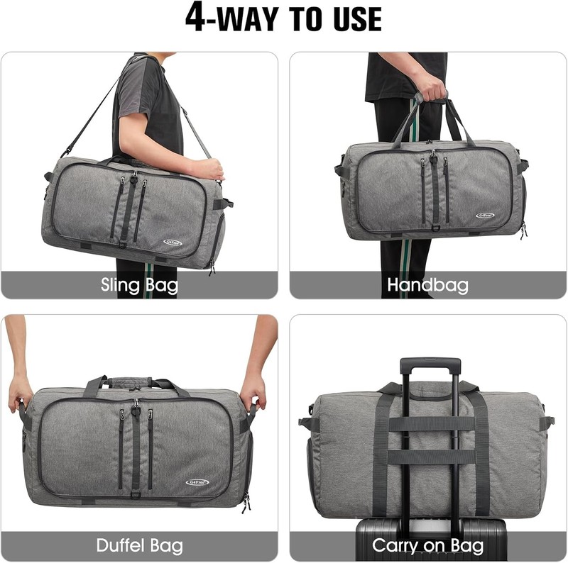 40L/65L Foldable Duffel Bag Water-Repellent Travel Backpack Lightweight Carry gallery