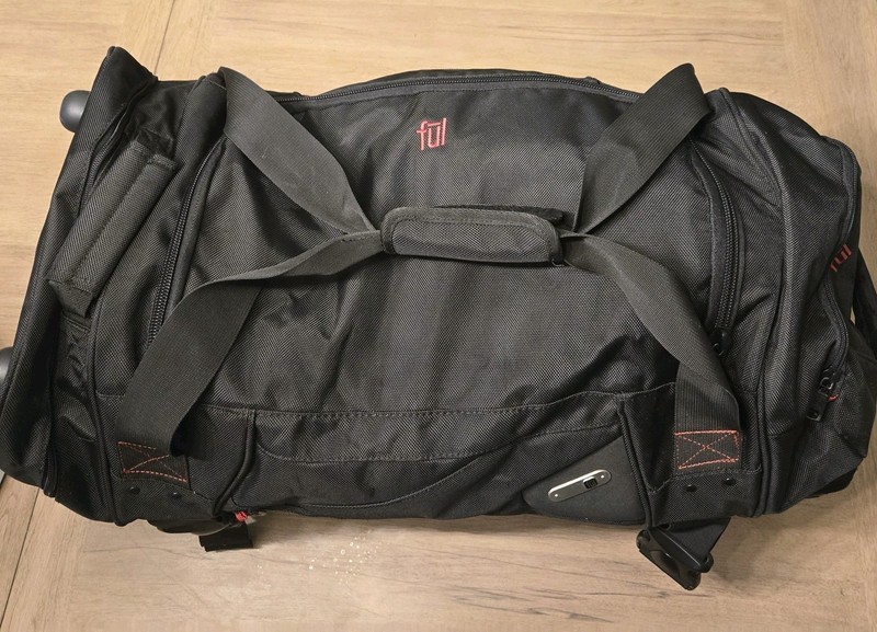 Ful Rig 30" Split Level Gray Red Rolling Duffle Travel Bag Luggage Suitcase gallery