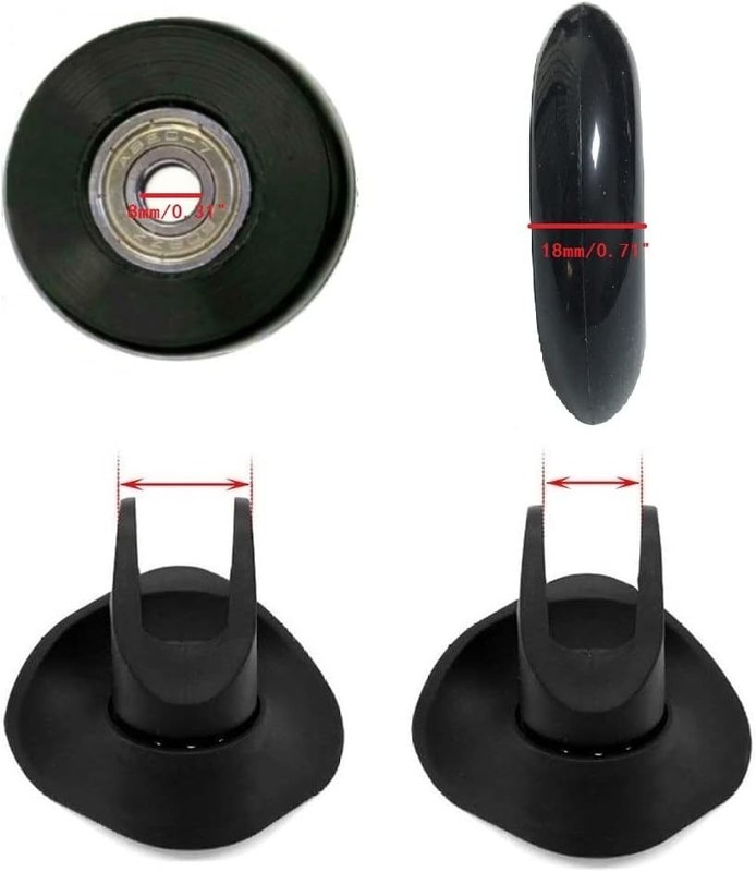 Universal Fit Inline Roller Wheels for Luggage - Sturdy Rubber & ABEC-7 Bearings gallery