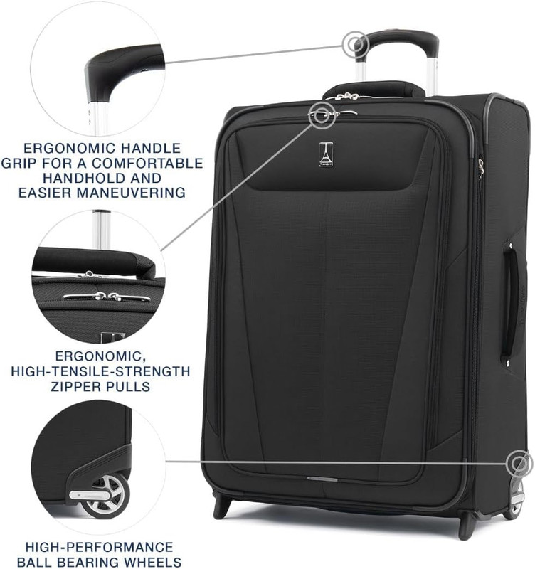 Maxlite 5 Softside Expandable Upright 2 Wheel Checked Medium Luggage, Lightweigh gallery