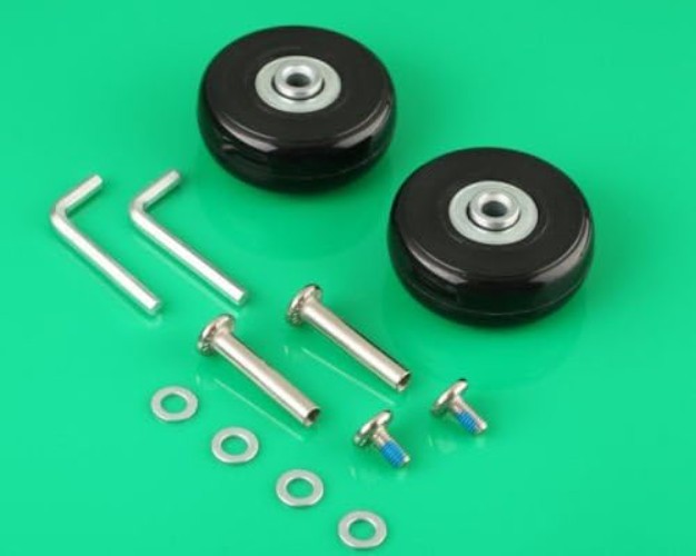 Comprehensive Suitcase Wheel Replacement Set - 2 Wheels, Axles & Tools Included gallery