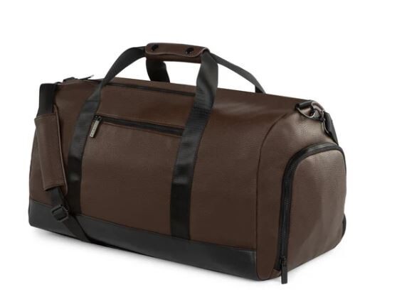 Bugatti Luxury Leather Central Collection DUFFLE – Brown w/Black – NEW w/tags