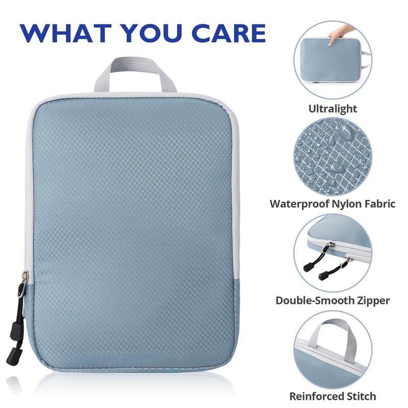 Compression Packing Cubes, 10 Set Packing Cubes for Travel Compression, Light... gallery