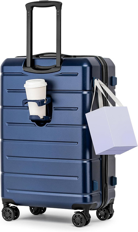 Navy 26″ Hardside Luggage with Spinner Wheels & TSA Lock for Men & Women