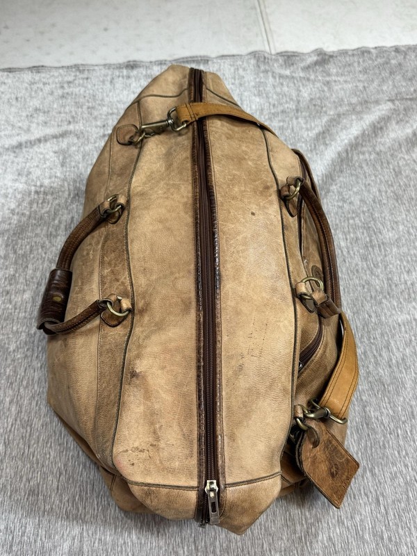 Glaser Designs Brown 22" Leather Travel Duffel Bag Carry On Adjustable Strap Men gallery