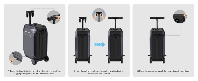 L2 Smart Rideable Suitcase 31L Electric Luggage Scooter Lightweight Travel gallery