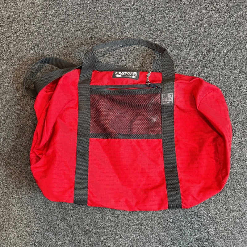 OUTDOOR PRODUCTS – Outdoor Travel Duffel Bag 24×14 Red Hiking Gym Made In USA
