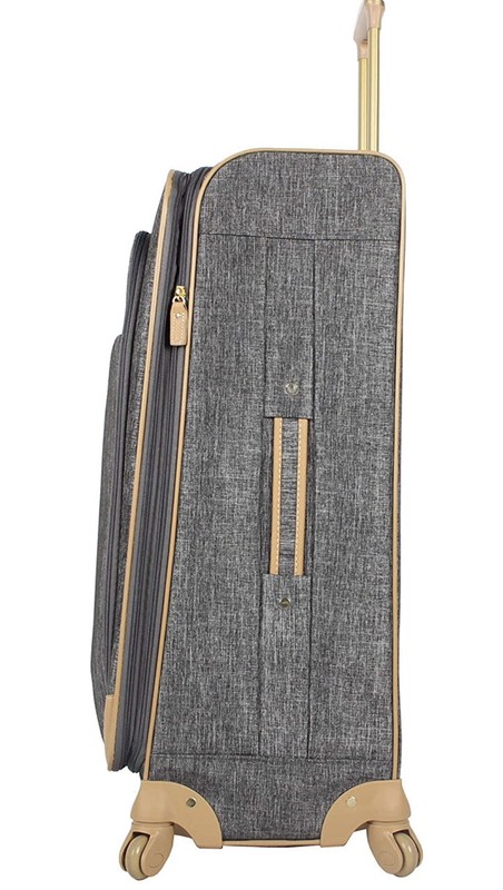 Nicole Miller Softside Expandable lightweight suitcase Set, 3PC, Paige Silver gallery