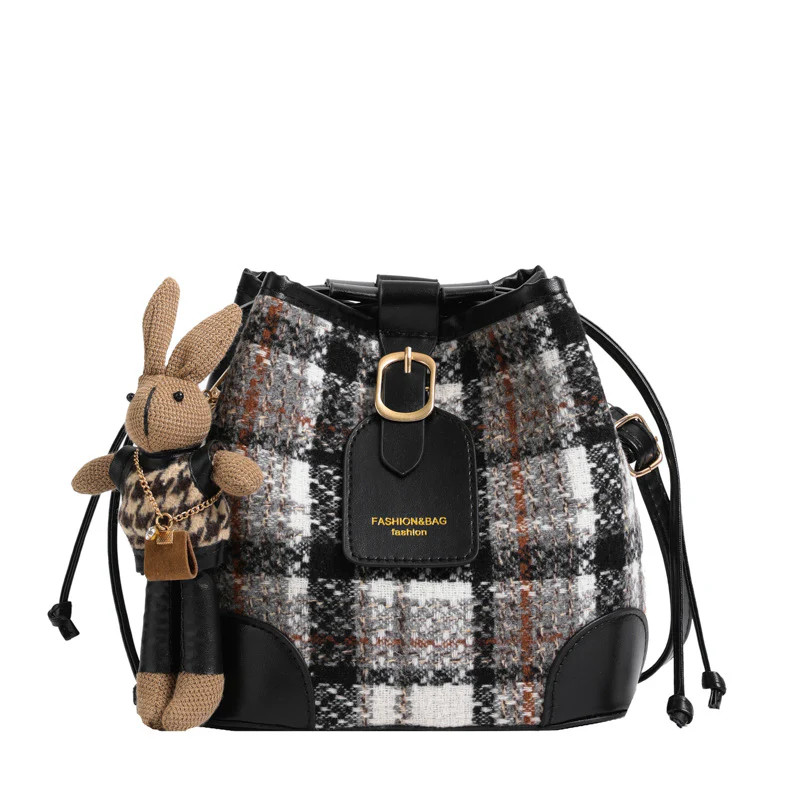 Simple Fashion Bucket Bags One Shoulder Retro Crossbody Bag gallery