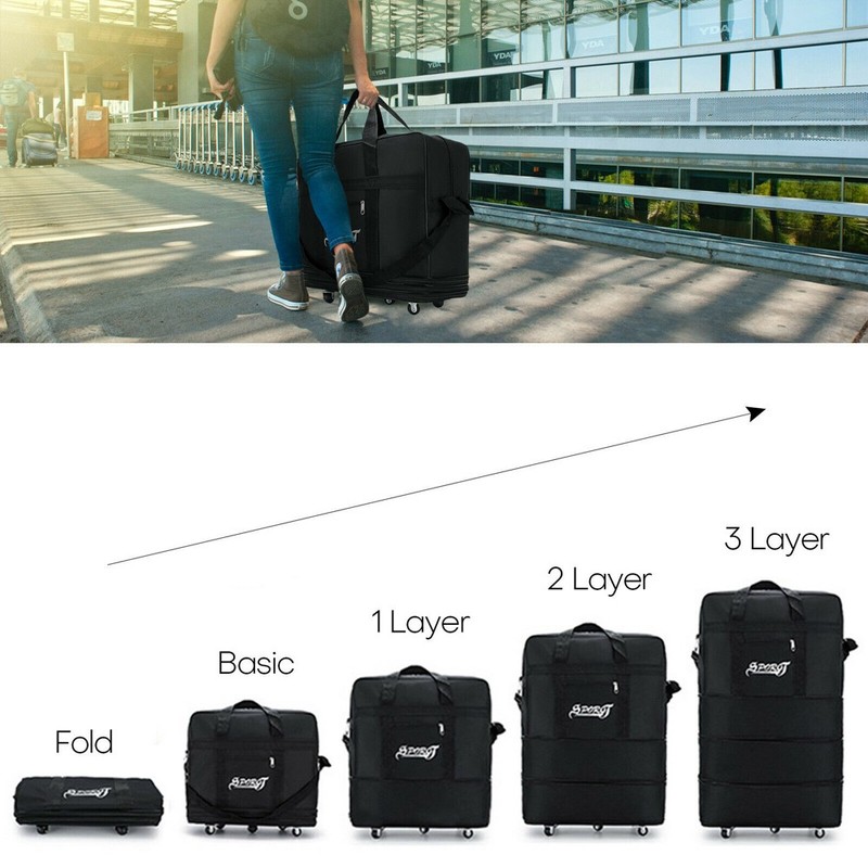 32Inch Expandable Suitcase Bag 3Layer Collapsible Rolling Luggage Bag for Travel gallery