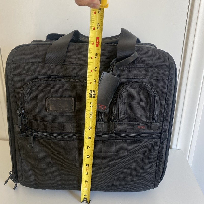TUMI ALPHA DELUXE BLACK COMPACT ROLLING CARRY ON BRIEF 26123DH gallery