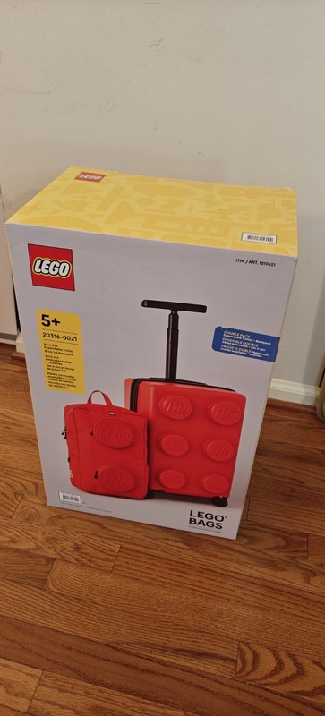 TSA ✅ 💙❤ LEGO Travel Luggage 31L Carry-On + Backpack 18L Set Brick RED 💙❤🛄