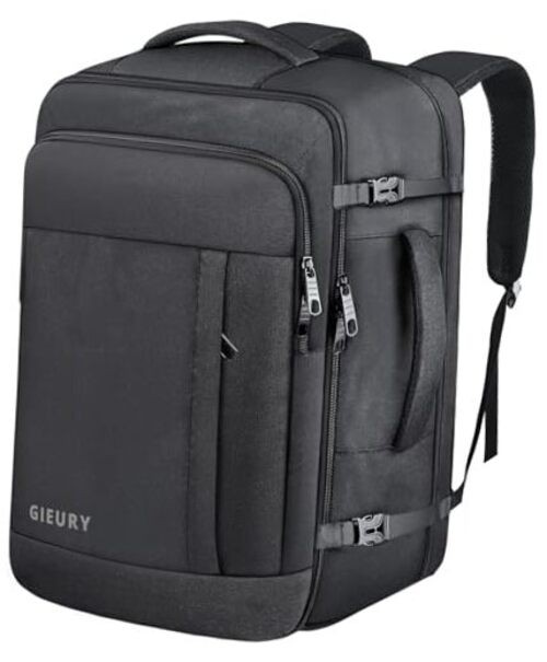 Carry On Backpack, 50L Travel Backpack, Luggage 2X-Large(20″x14″x10″) Black