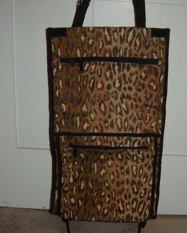 JADE FOLDING ROLLING SUIT CASE CARRY ALL LUGGAGE LEOPARD PATTERN gallery