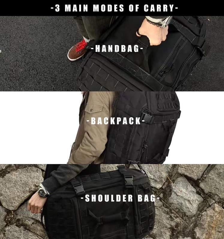 Tactical 80L Travel Duffle Backpack for Men - Weekender Gym Overnight Green gallery