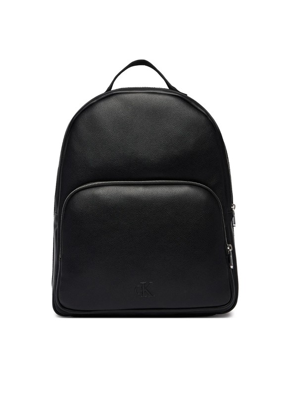 Calvin Klein Men’s Black Webbing Strap Round Backpack PC Holder 13″ Faux Leather CK