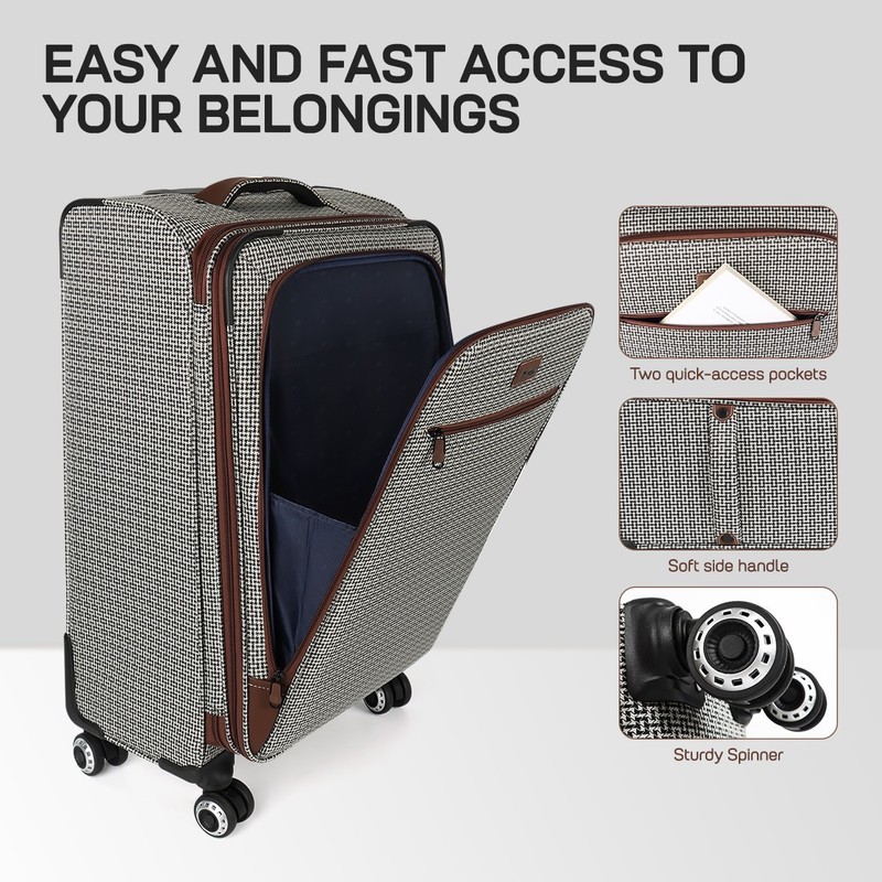 2-Piece Set Lightweight Expandable Luggage Softside Suitcase W/Spinner Wheels gallery