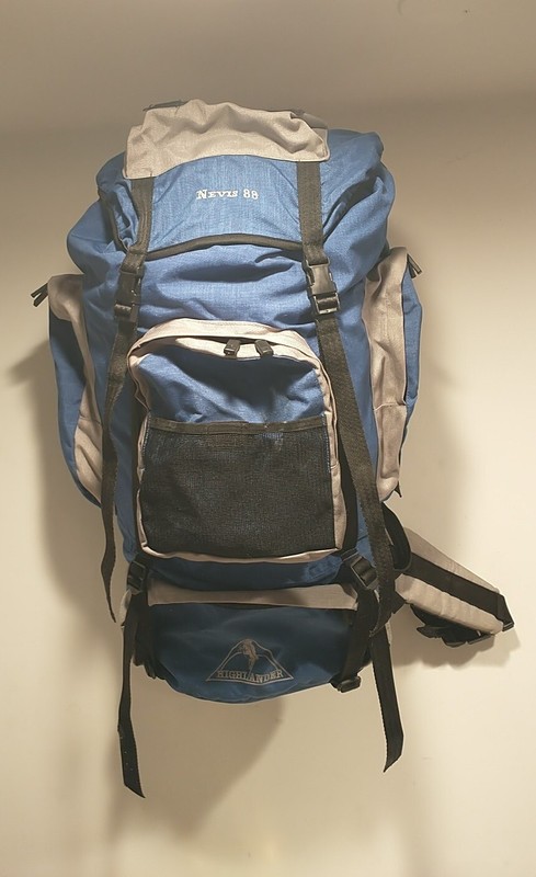 Highlander Nevis 88 Rucksack Trekking Hiking Travel Backpack 88L Blue Gray
