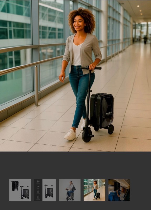 Pursonic Ride-On Motorized Suitcase Model PSEL23 Black 26-38L Capacity. gallery