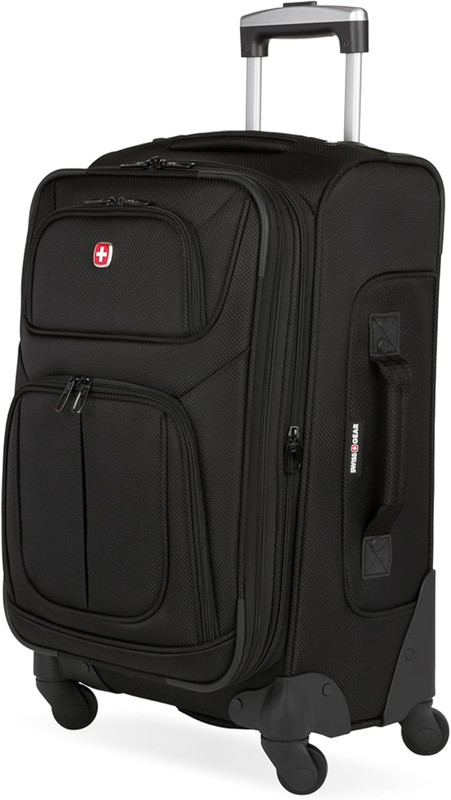 Sion Softside Expandable Spinner Luggage Durable Lightweight Travel Suitcase, Bl
