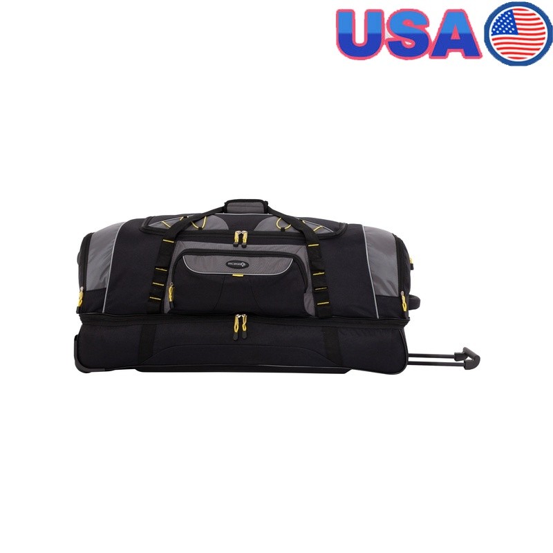 Jumbo 36 Inch 2-Section Rolling Duffel Bag W/ Telescopic Handle Blade Wheels New