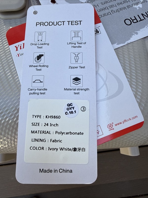 Hanke Lightweight Front Opening Checked-Medium 24” Luggage Ivory White New gallery