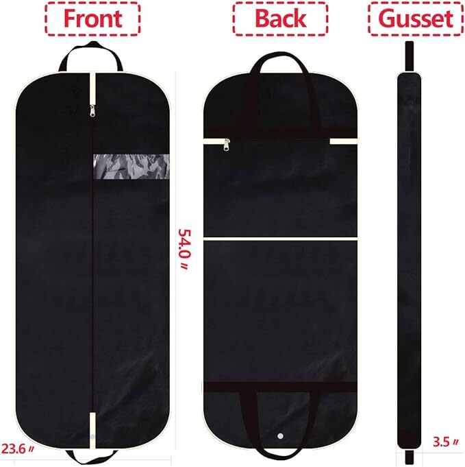 54" Garment Bag with Extra Large Pockets for Travel, Gusseted Suit Cover Mens Wo gallery