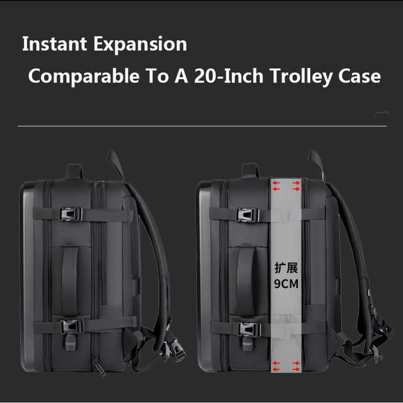 50L Expandable Laptop Backpack Waterproof Travel Bag USB Charging Port gallery
