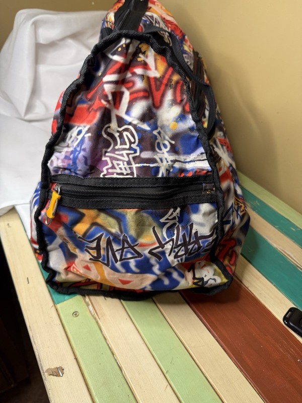 Lucas Multicolor Abstract Graffiti Large Duffle Bag Adjustable Straps Zippered gallery