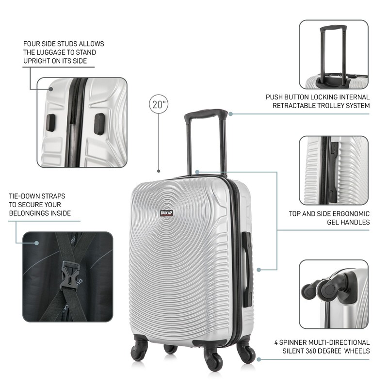 DUKAP Inception 20" Hard Shell Carry On Luggage Spinner Wheels Travel Suitcase gallery