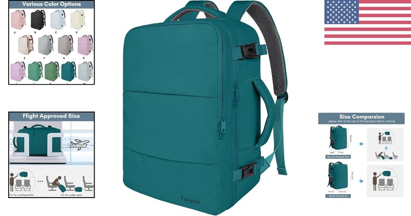 Transformative Travel Backpack with Shoe Bag, Water Bottle Pocket & 35L Capacity gallery