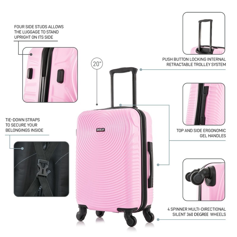 DUKAP Inception 20" Hard Shell Carry On Luggage Spinner Wheels Travel Suitcase gallery