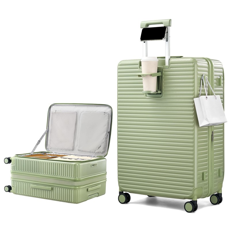 Hard Shell Suitcases 28 Inch Large Checked Luggage with Spinner Wheels Cup Ho…