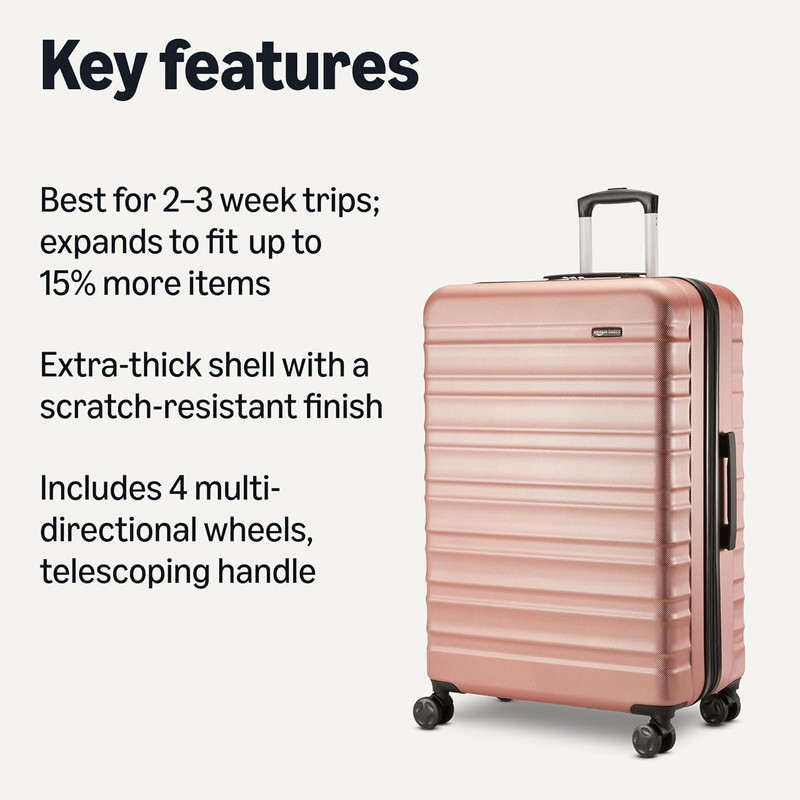 Amazon Basics 30" Hardside Large Checked Luggage, Hardshell Suitcase with Wheels gallery