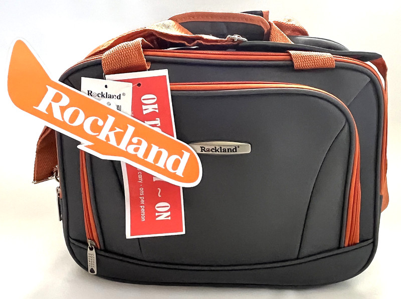 ROCKLAND Charcoal Gray & Orange Softsided Carry On Travel Tote Bag # F102 *NEW*