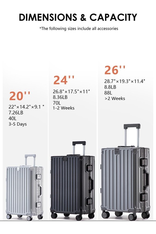 PC Hard Shell Checked Suitcase with Aluminum Frame, Luggage with Cup Holder a... gallery