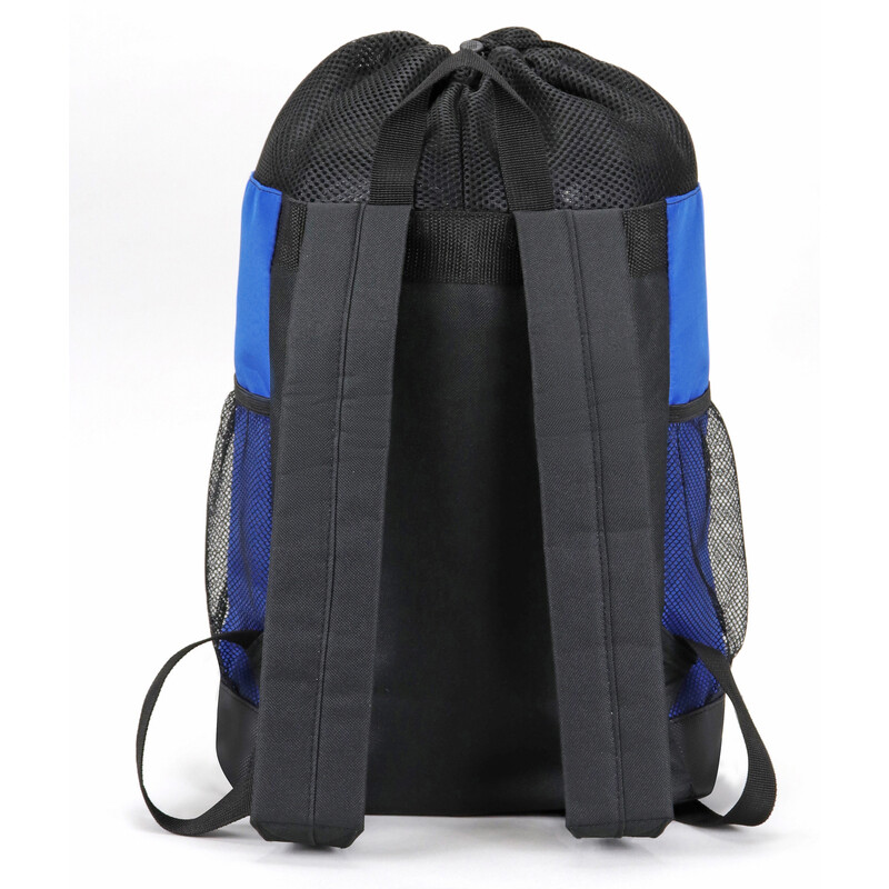Tri-Mesh Microfiber Drawstring Backpack w/ Leather-like Bottom Travel Book Bag gallery
