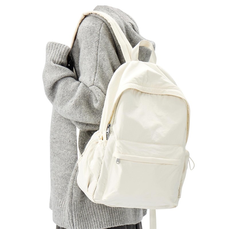 Simple School Backpack For Women Men Aesthetic Medium Backpack Lightweight Ca…