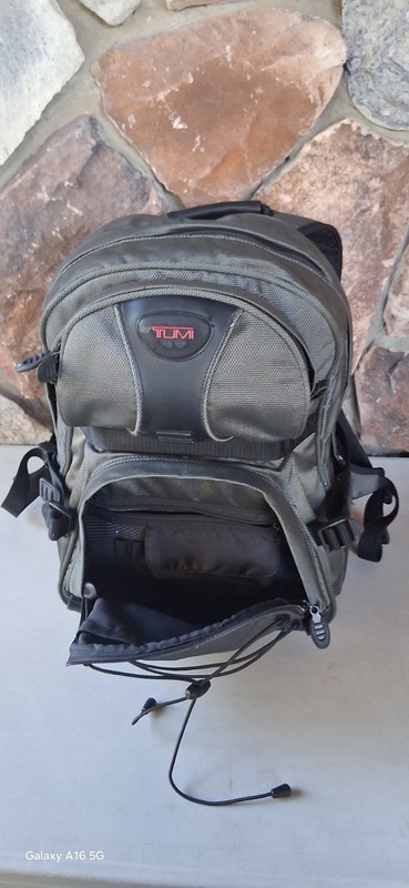 TUMI T2 Backpack Excursion Carry On Travel Bag Ballistic Olive Green Black#6788 gallery