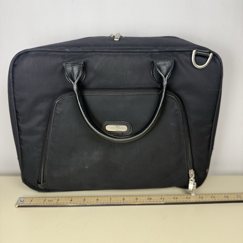 Baggallini Black Nylon Laptop Briefcase Travel Tote Overnight Carry On Bag