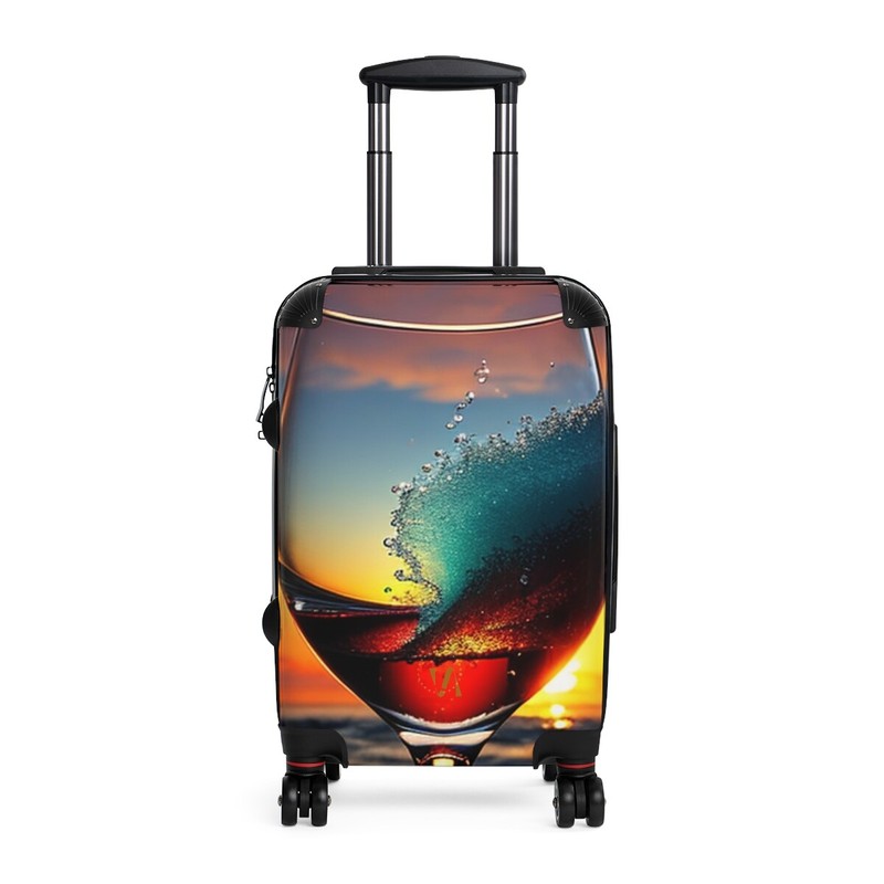 Suitcase with adjustable handle, 360-degree swivel wheels, safety lock, polycarb