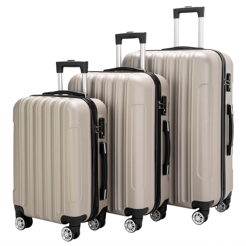 Suitcase Set with TSA Lock Hard Shell Luggage Suitable 20 24 28 inch Champagne gallery