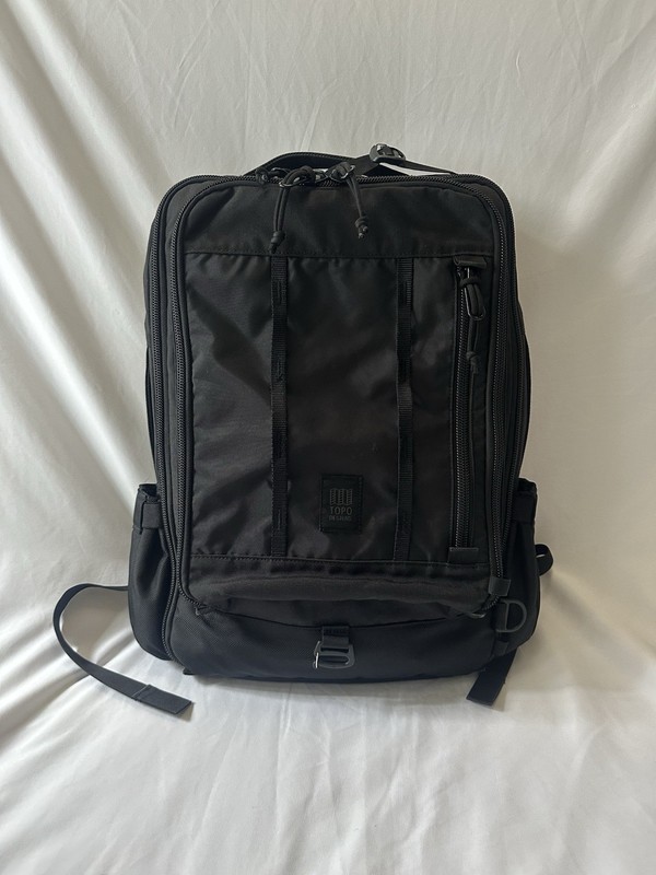 Topo Designs Global Travel Backpack 30L Black Nylon Adjustable Straps