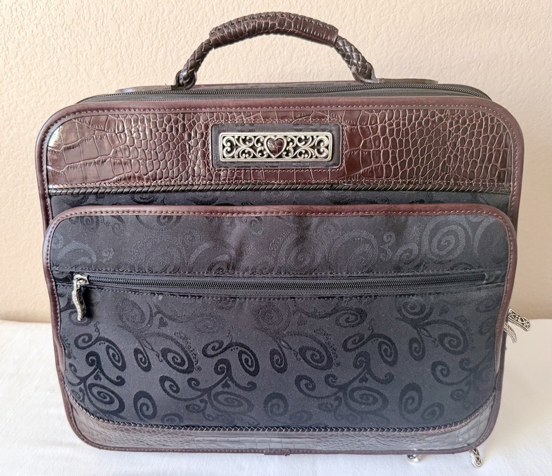Brighton Luggage Rolling Weekend Computer CarryOn Travel Expandable Crocodile