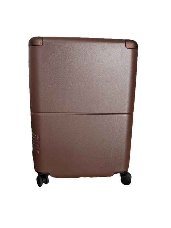 July Checked Hard Shell Travel Luggage Suitcase 24.5 Tracking W/ Lock Brown