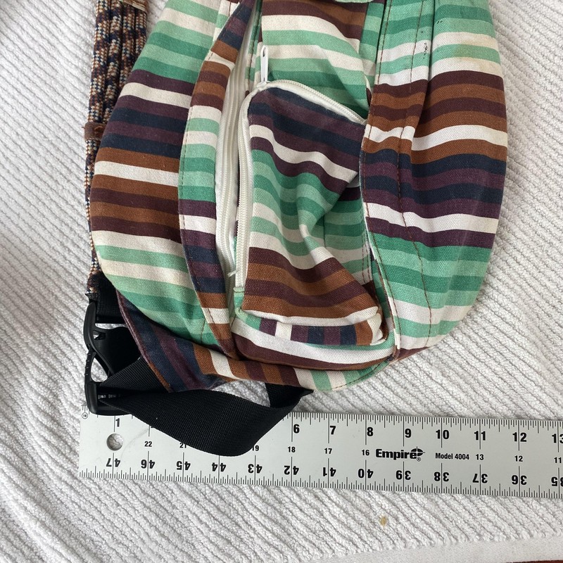 KAVU Rope Bag Backpack Multicolor Stripe Cotton Sling Crossbody Daypack Bag gallery