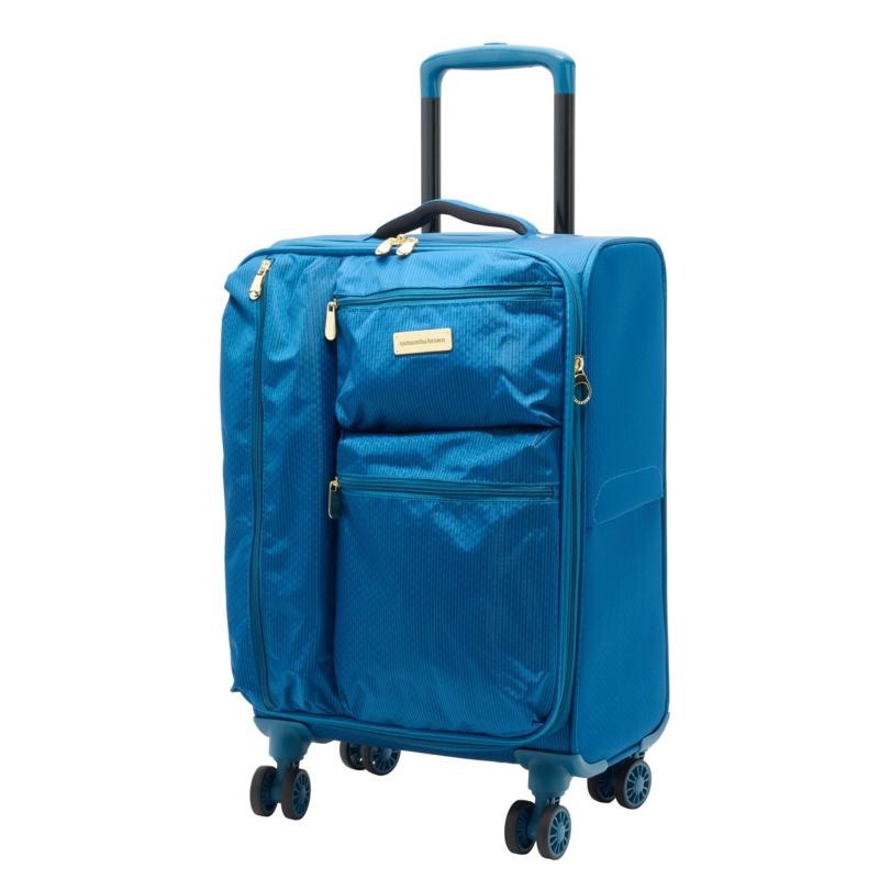 *Samantha Brown 22″ Soft Side Spinner Carry-On Luggage / Suitcase—Peacock