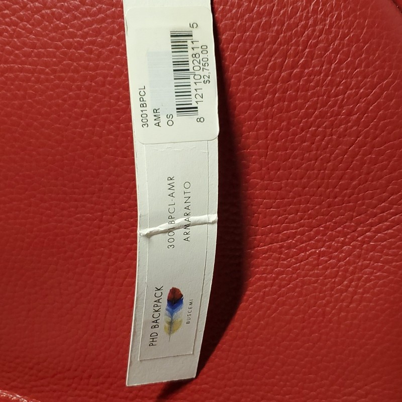 Authentic BUSCEMI Red Pebbled PHD Armaranto Backpack Gold Hardware Zip Padlock gallery