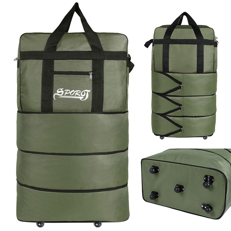 32"Expandable Rolling Wheeled Duffle Bag Luggage Spinner Suitcase Travel 3-layer