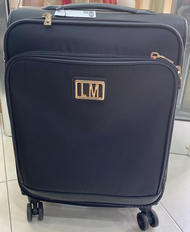 LIVE trolley LOVE MOSCHINO black technical fabric (48*38*16 cm) TM03